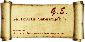 Gallovits Sebestyén névjegykártya